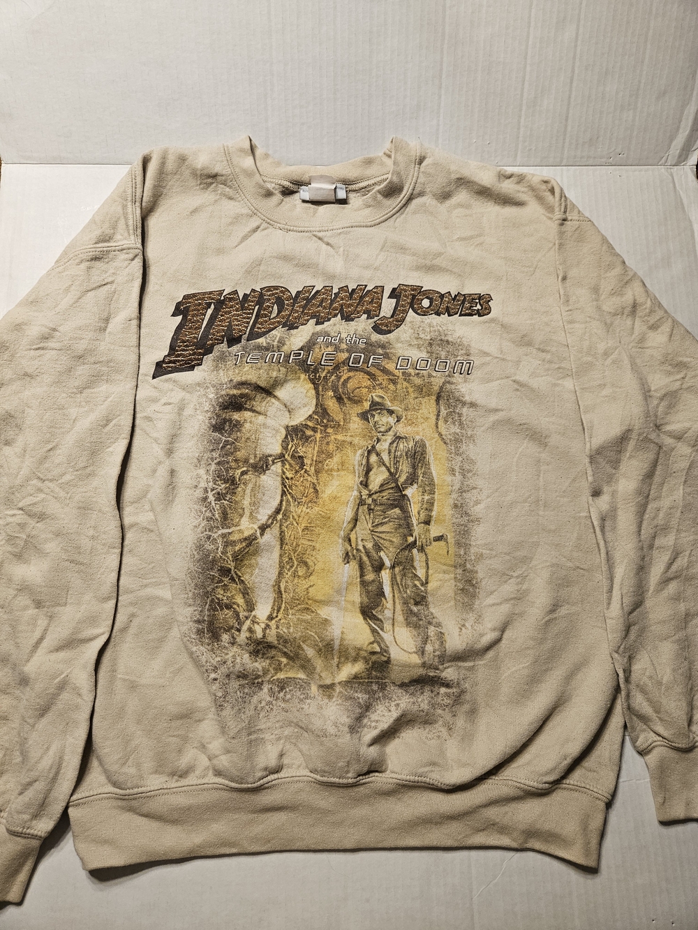 Disney Indiana Jones Temple of Doom Crewneck Sweatshirt - Beige, Brown, Gold